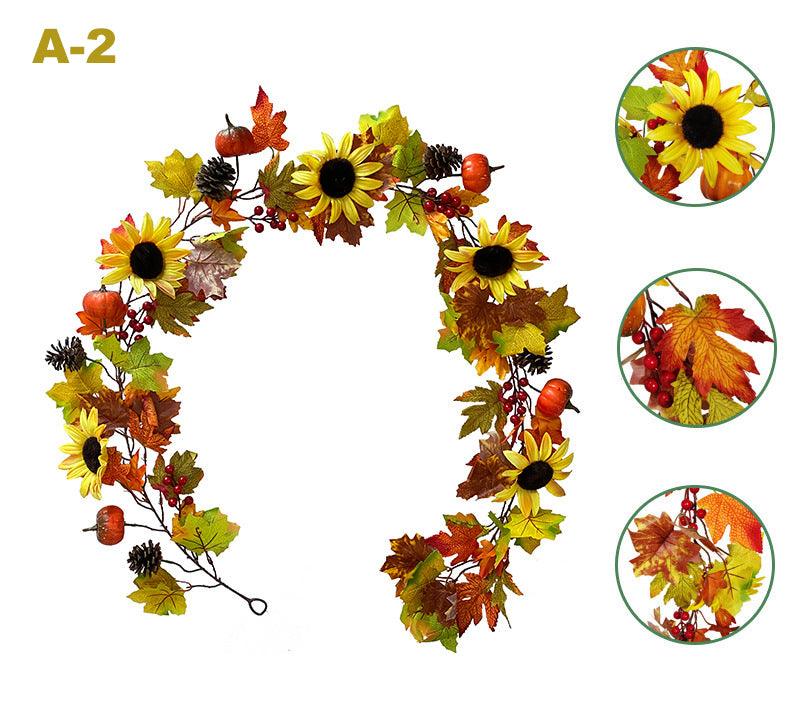 Halloween simulation sunflower maple leaf vine